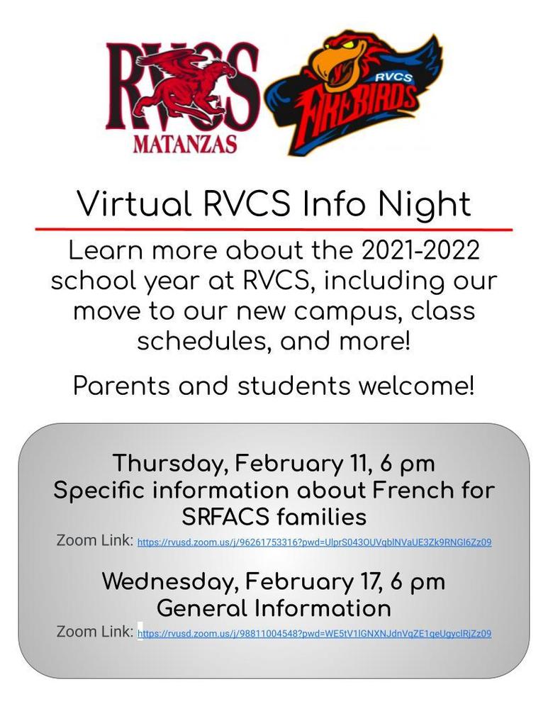 Virtual RVCS Information Night