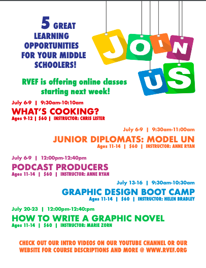 New Middle School Classes Through RVEF