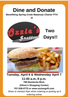 Ozzie's Dine & Donate Today & Tomorrow!